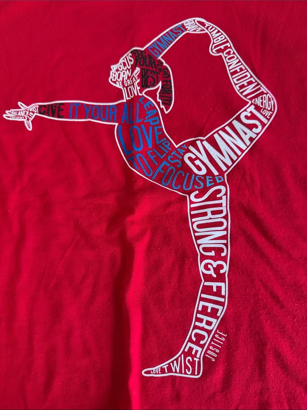 Girls' Justice Red Gymnast Silhouette Tee